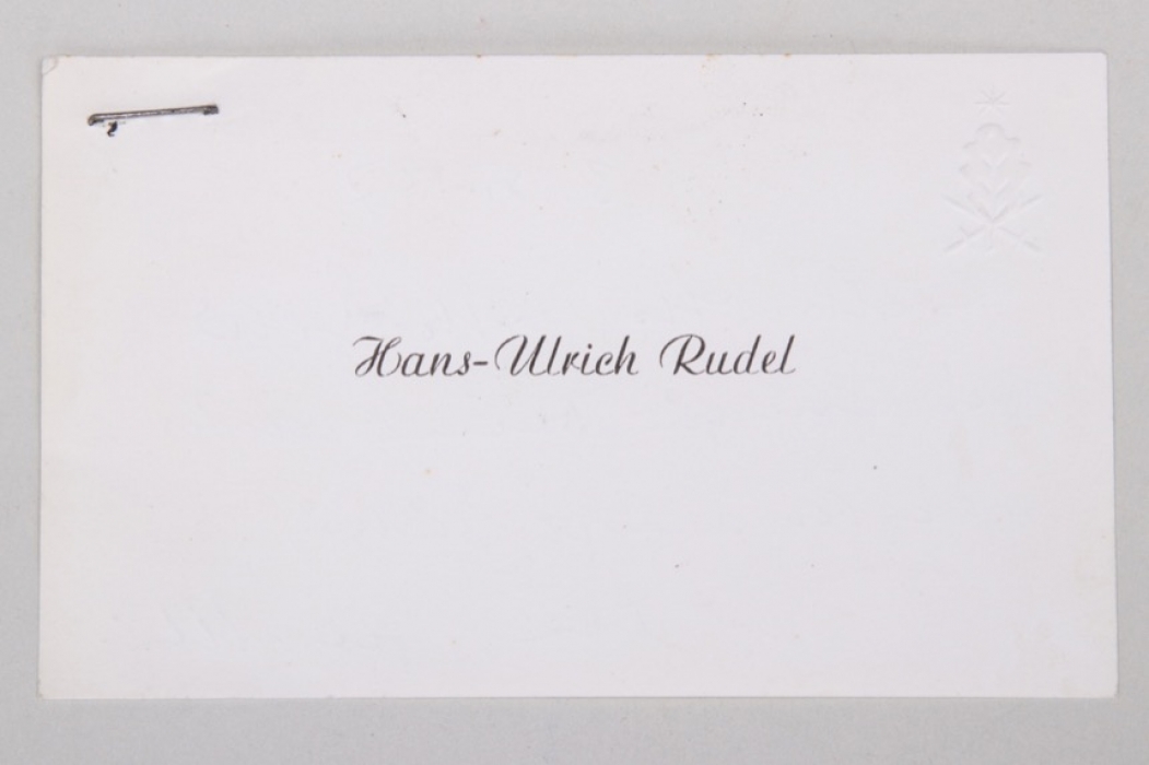 1967 Hans-Ulrich Rudel signed visiting card