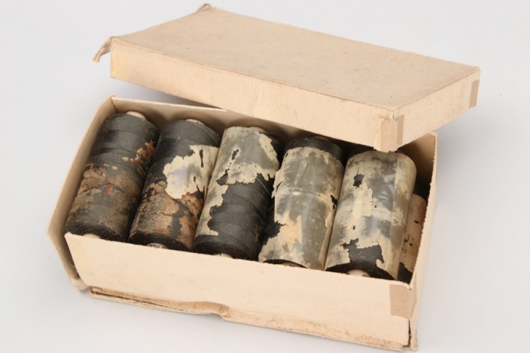 Wehrmacht 10 original thread rolls in box - 1942