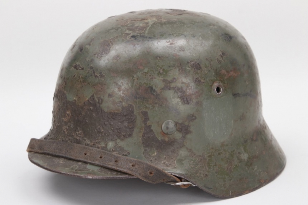 Heer M35 double decal "sawdust" camo helmet - 1936