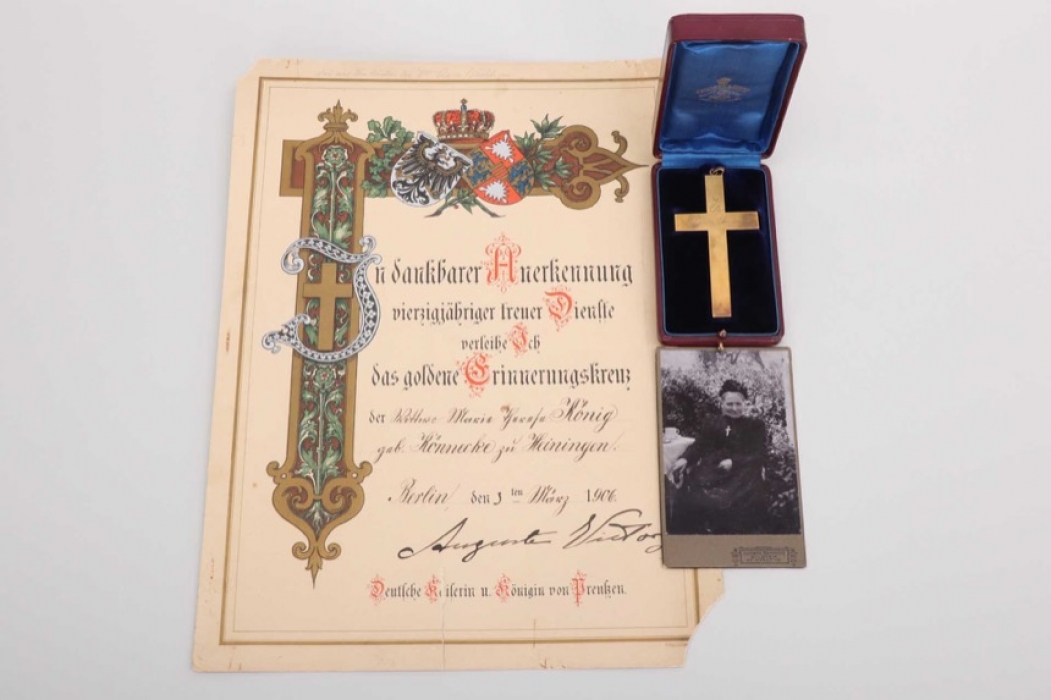Prussia - Golden Commemorative Cross for female servants grouping