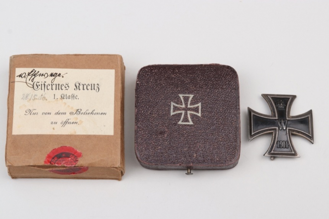 1914 Iron Cross 1st Class in case & outer carton - engraved