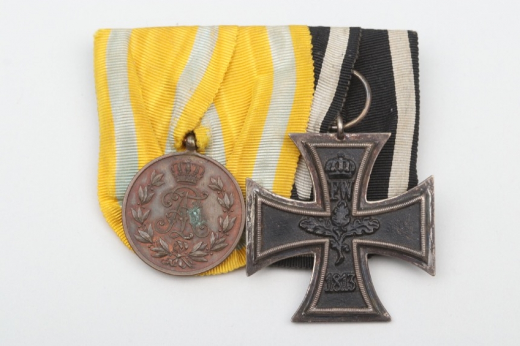 Saxony - WWI 2-place medal bar