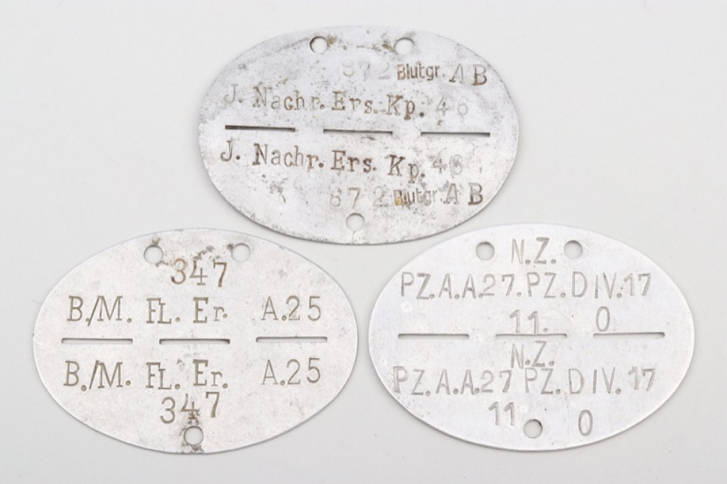 Wehrmacht three military ID tags