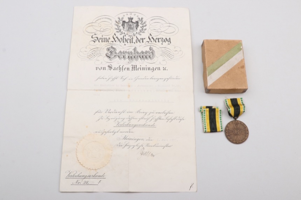 Saxony - Honor Medal in case & certificate