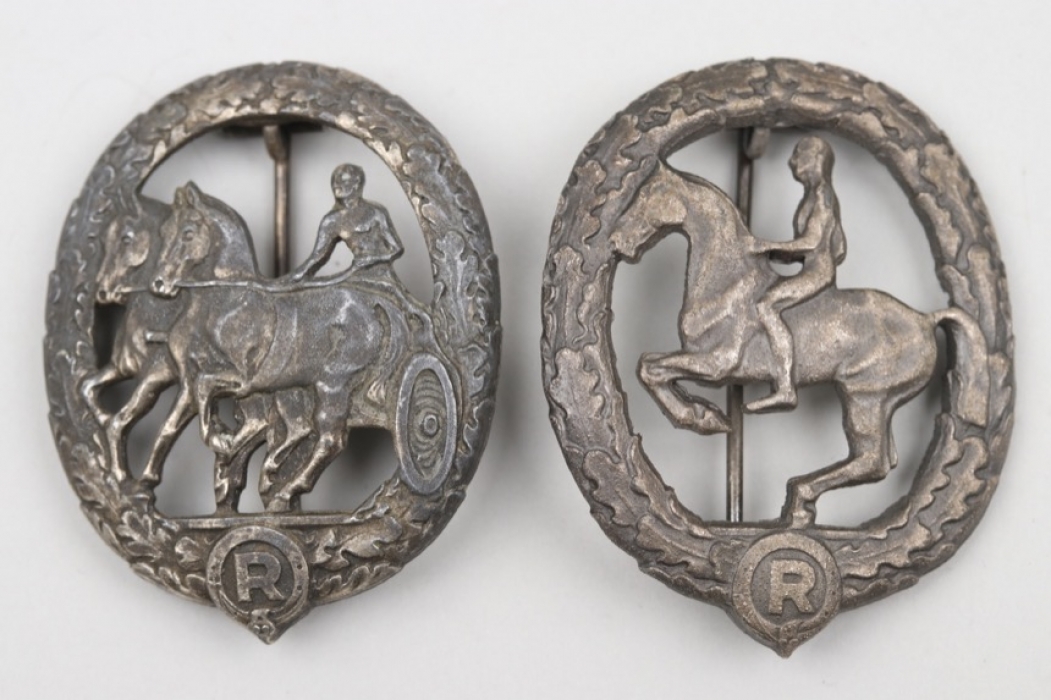 German Horse Riding Badge & Driver's Badge in silver