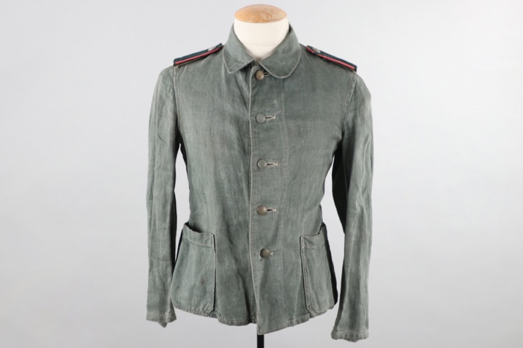 Heer Panzer work drill tunic with shoulder boards