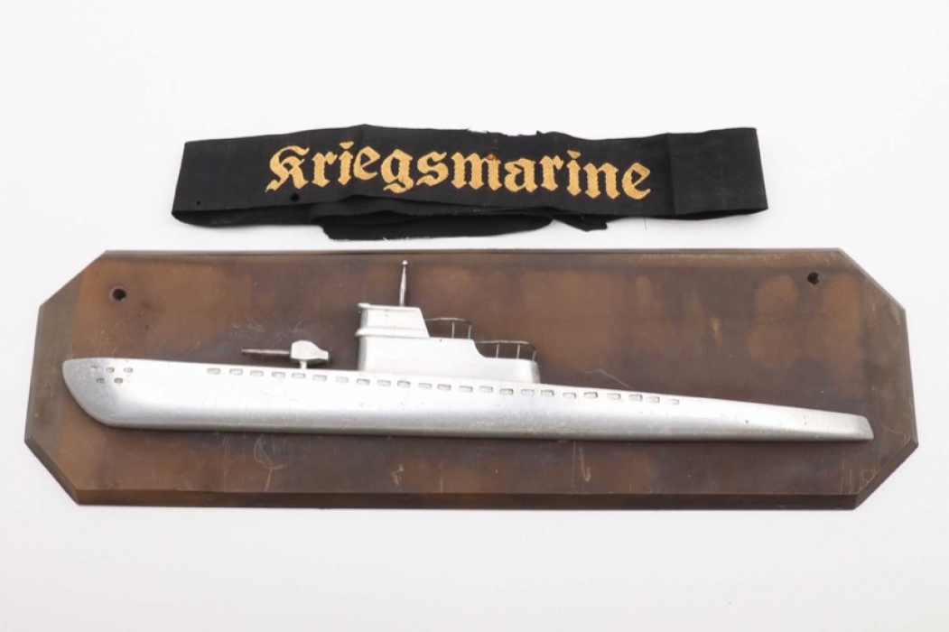 Kriegsmarine cap tally & U-Boot wall decoration