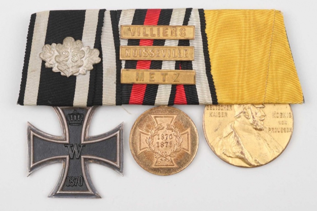 1870 Iron Cross 2nd Class 3-place medal bar