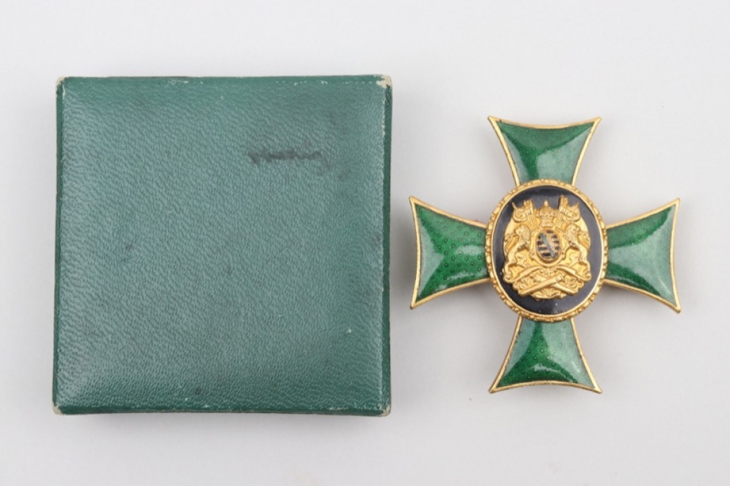 Saxony - Honor Badge of the Military Federation for 20 years in case - Glaser