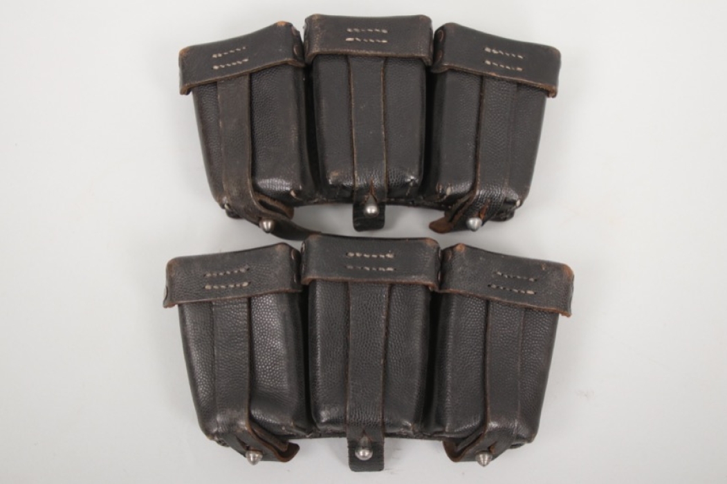 Wehrmacht pair of K98 ammunition pouches - matching makers