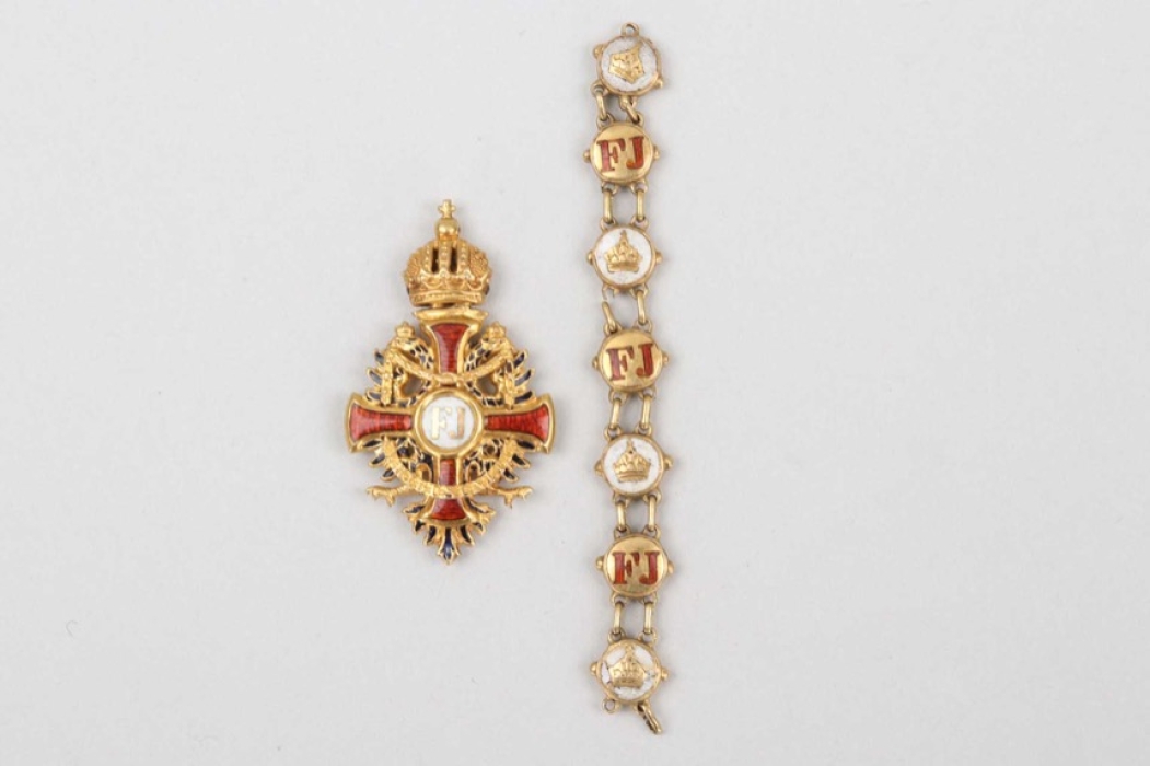 Order of Franz Joseph, Knight's Cross miniature with chain - gold