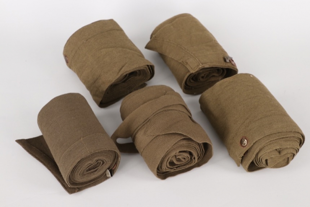 Wehrmacht lot of five tropical gaiters