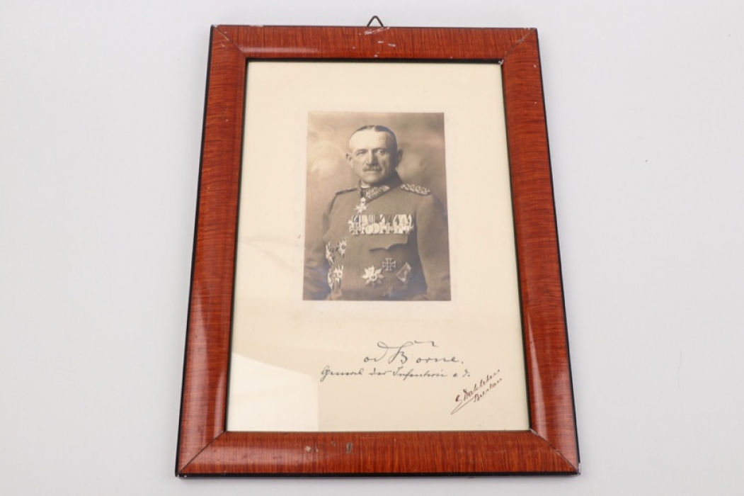 von dem Borne, Kurt - Pour le Mérite with Oak Leaves winner signed portrait photo