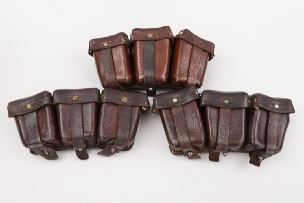 WWI three K98 ammunition pouches