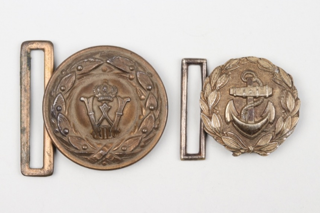 WWI Prussian officer's buckle & Kriegsmarine administration buckle