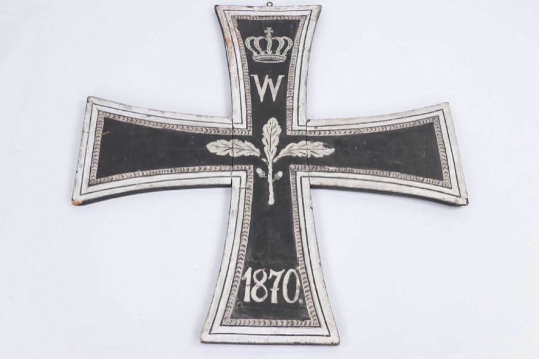 Impressive wooden 1870 Iron Cross sign