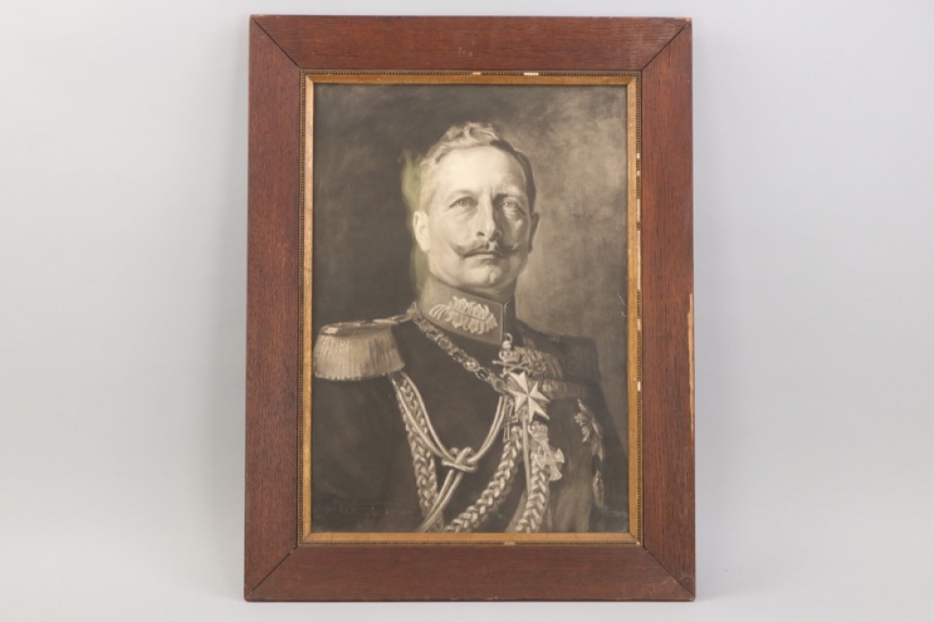 Framed portrait of Kaiser Wilhelm II. - Willy Werner