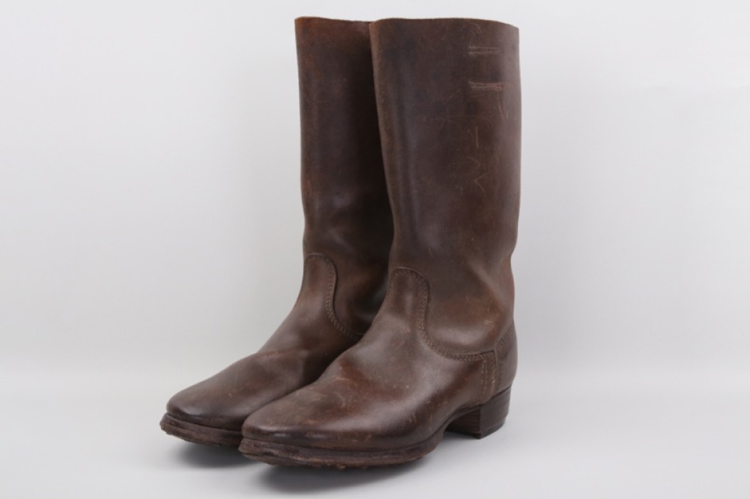 Wehrmacht brown field boots - 0/1025/0014 marked