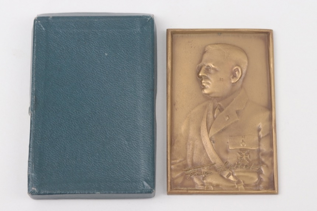 Reichsarbeitsminister Franz Seldte bronze plaque in case