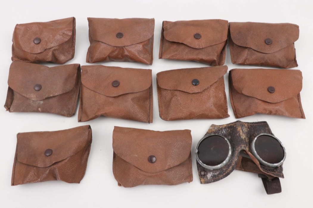 Wehrmacht lot of 10 goggles with bags - unissued