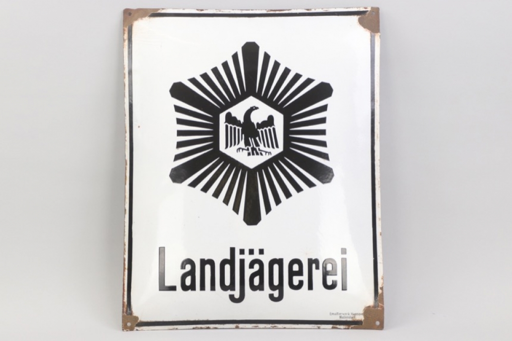 "Landjägerei" enamel sign -54x43