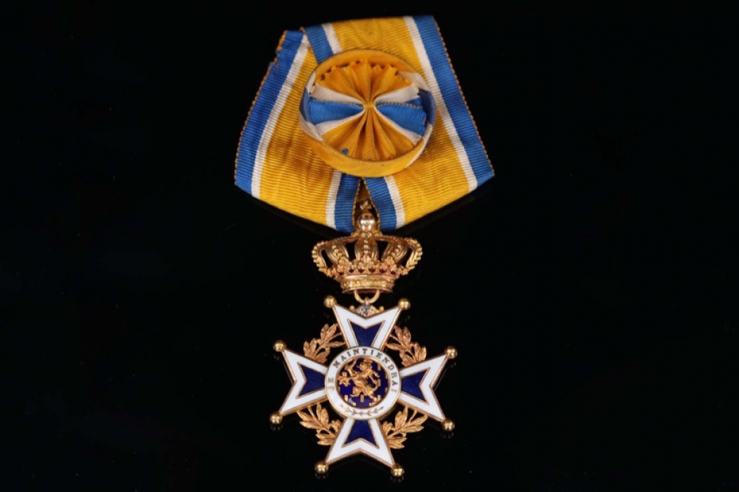 Netherlands - Order of Orange Nassau, Officer Cross in Gold on ribbon with rosette