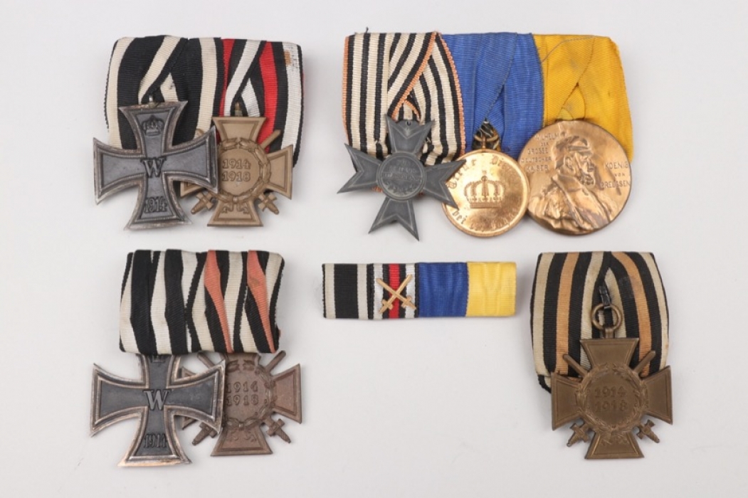 Four medal bars and one ribbon bar