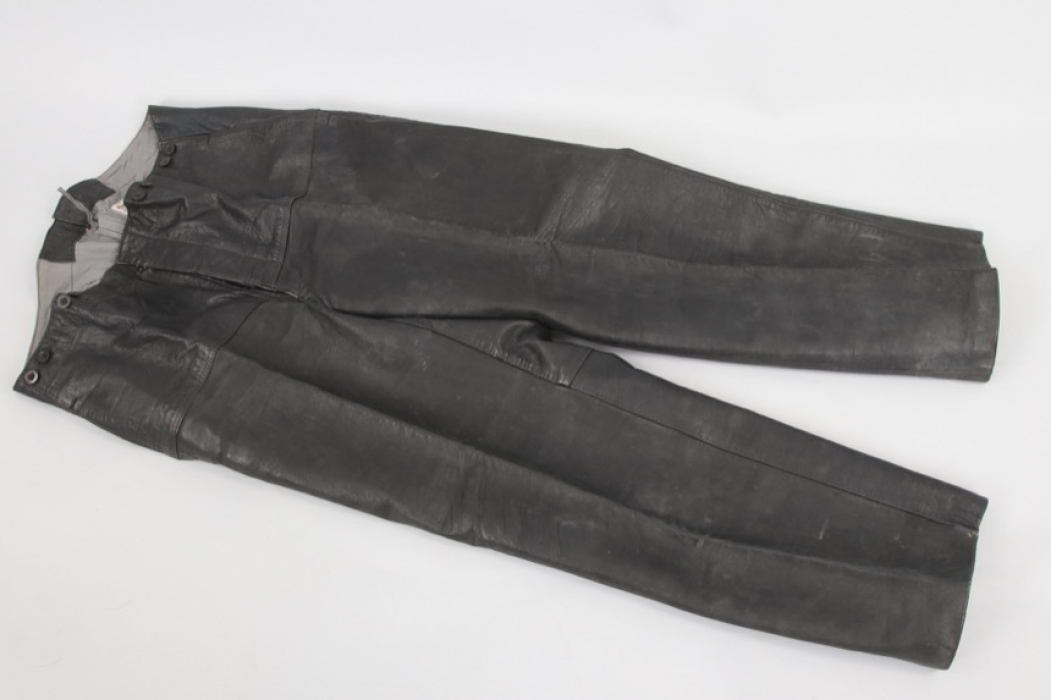 Kriegsmarine straight leather trousers - 1943