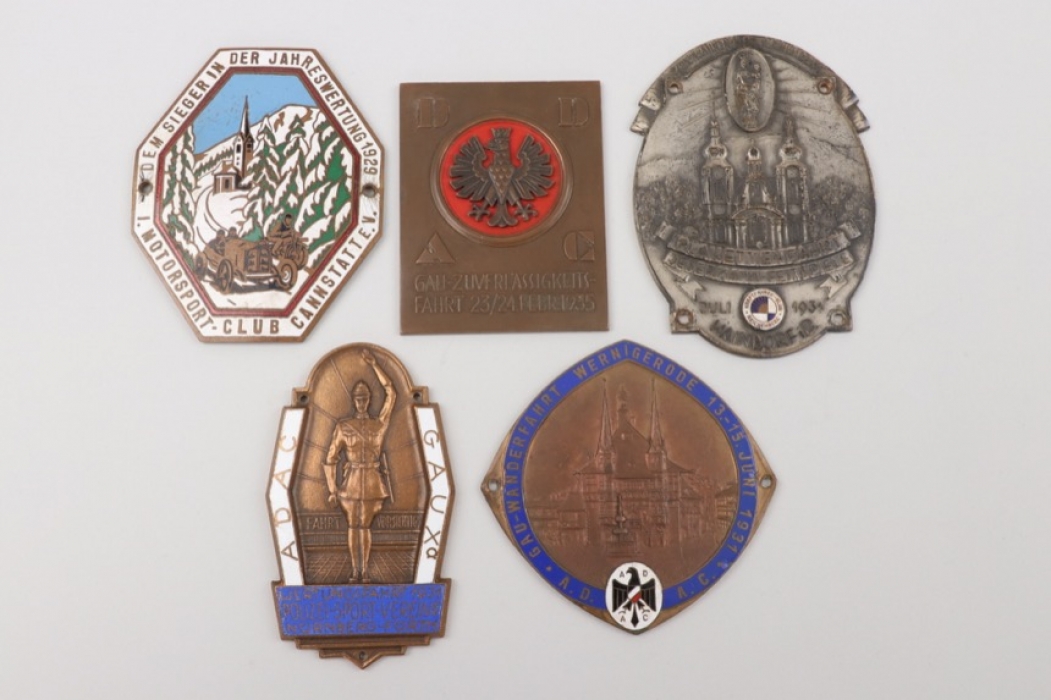 Lot of impressive car and motorcycle sports plaques