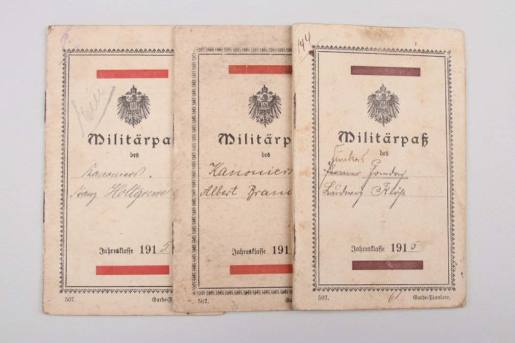 3 x military IDs pre 1918 (Garde)