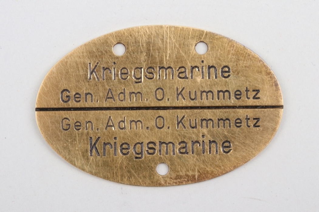 Generaladmiral Otto Kummetz "identification tag" - 800