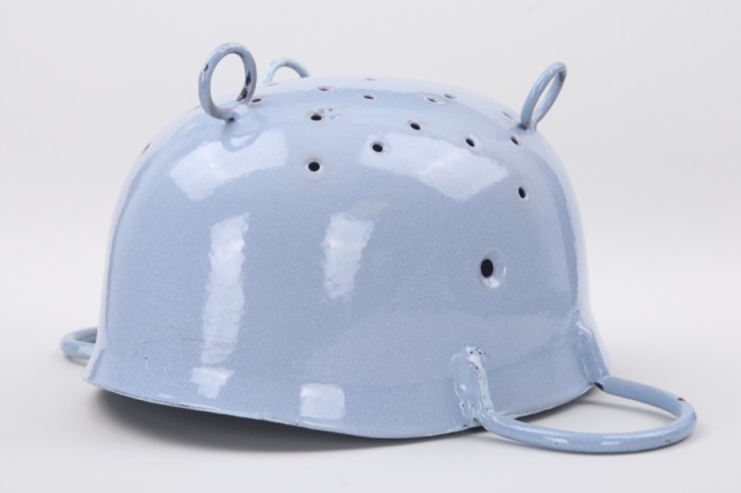 Kitchen sieve made from M38 paratrooper helmet