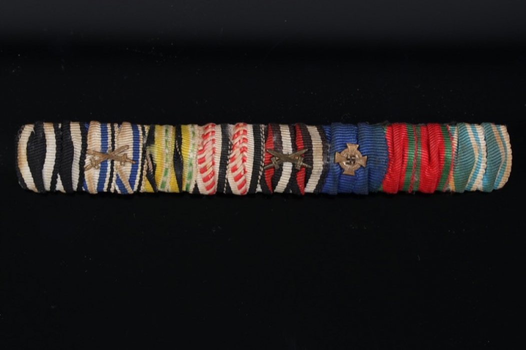 8-place ribbon bar to a WW1 veteran - south west africa campaign medal