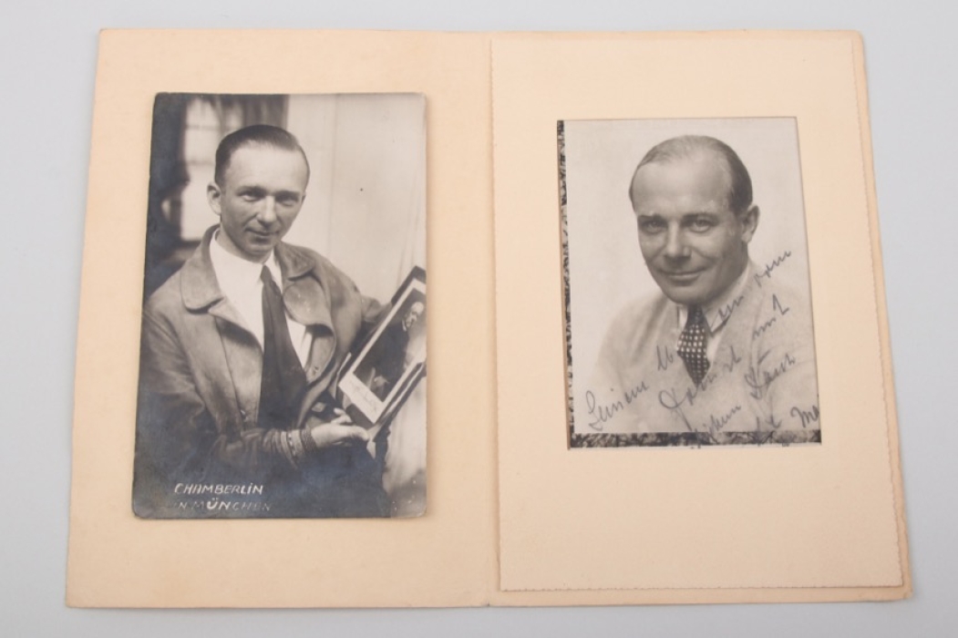 Udet, Ernst - 1927 signed photo + C.D. Chamberlin postcard