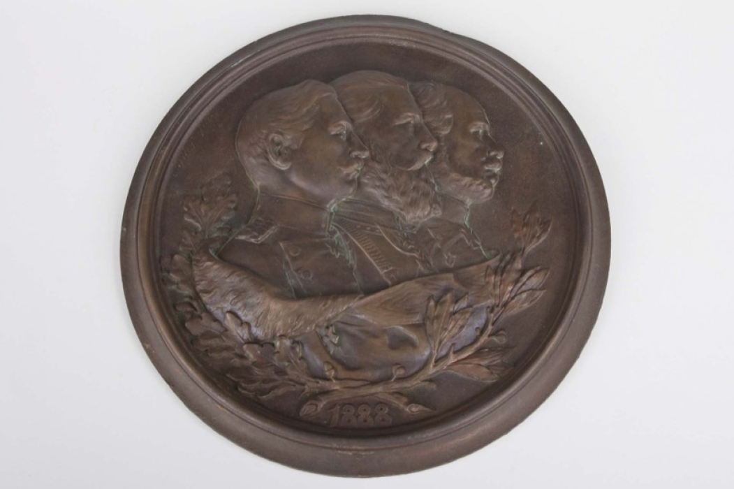 1888 bronze wall relief "Three Kaiser" - W. Lüders