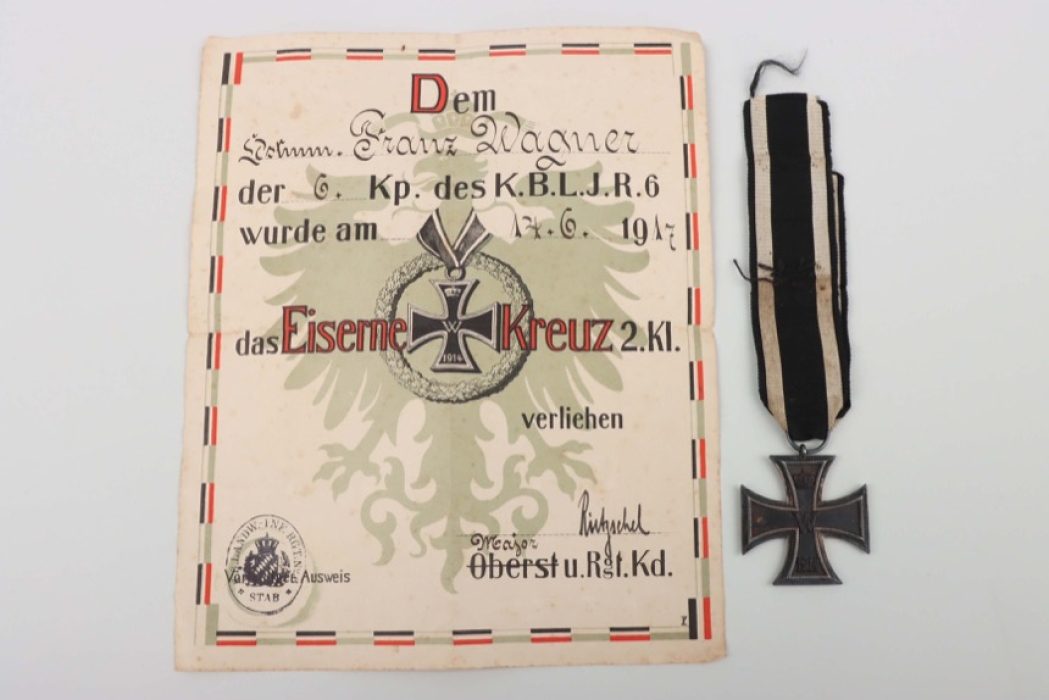 1914 Iron Cross 2nd Class with certificate