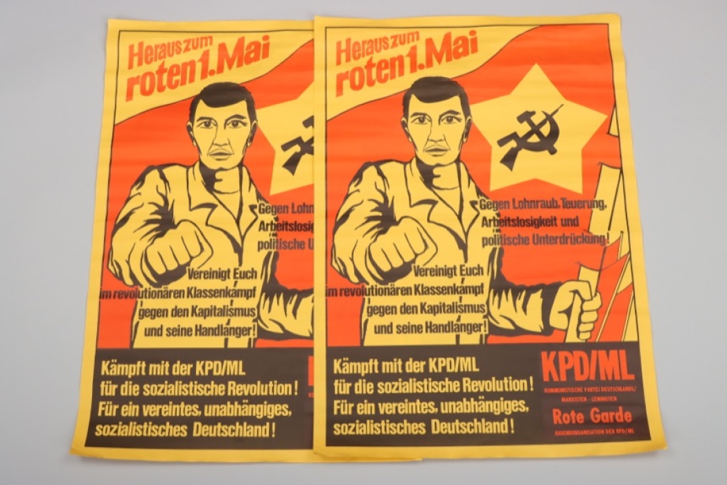 2 x KPD/ML "Heraus zum roten 1. Mai" poster