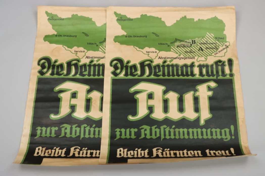 2 x Austrian referendum posters "Bleibt Kärnten treu!"