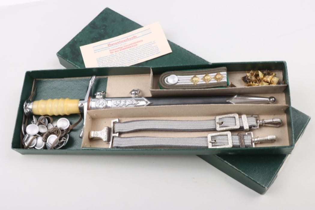 NVA army officer's dagger with hangers and case + insignia