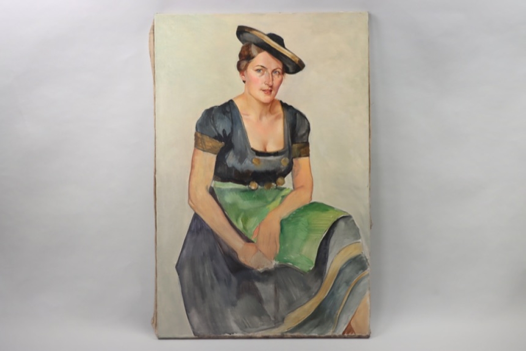 Diebitsch, Karl - his wife in a traditional dress (oil on canvas)