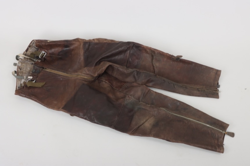 Luftwaffe leather flight trousers - Rb-numbered