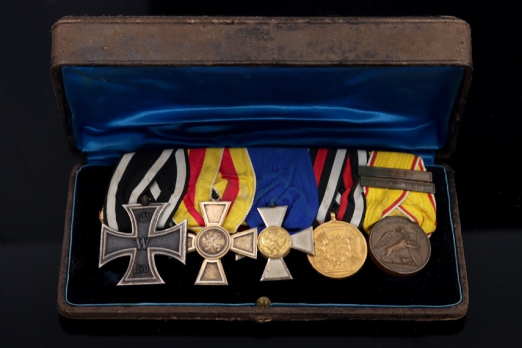 Medal bar of a Prussian Veteran with Baden Medals