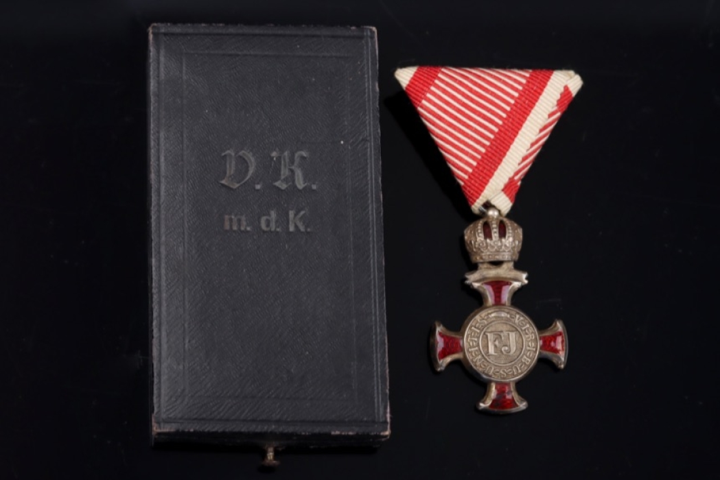 Austria - silver merit cross with the crown bravery-medal ribbon