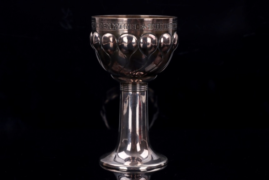 Silver goblet with quote Wilhelm II. banderole - "800"