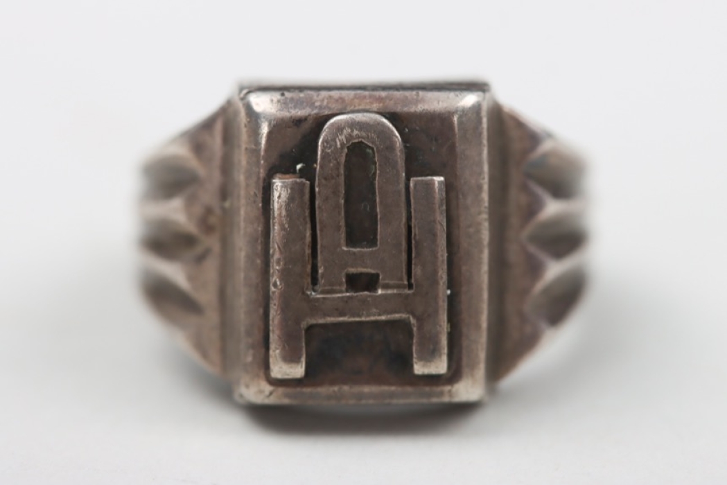 Personal silver ring "AH" - engraved inside (800)