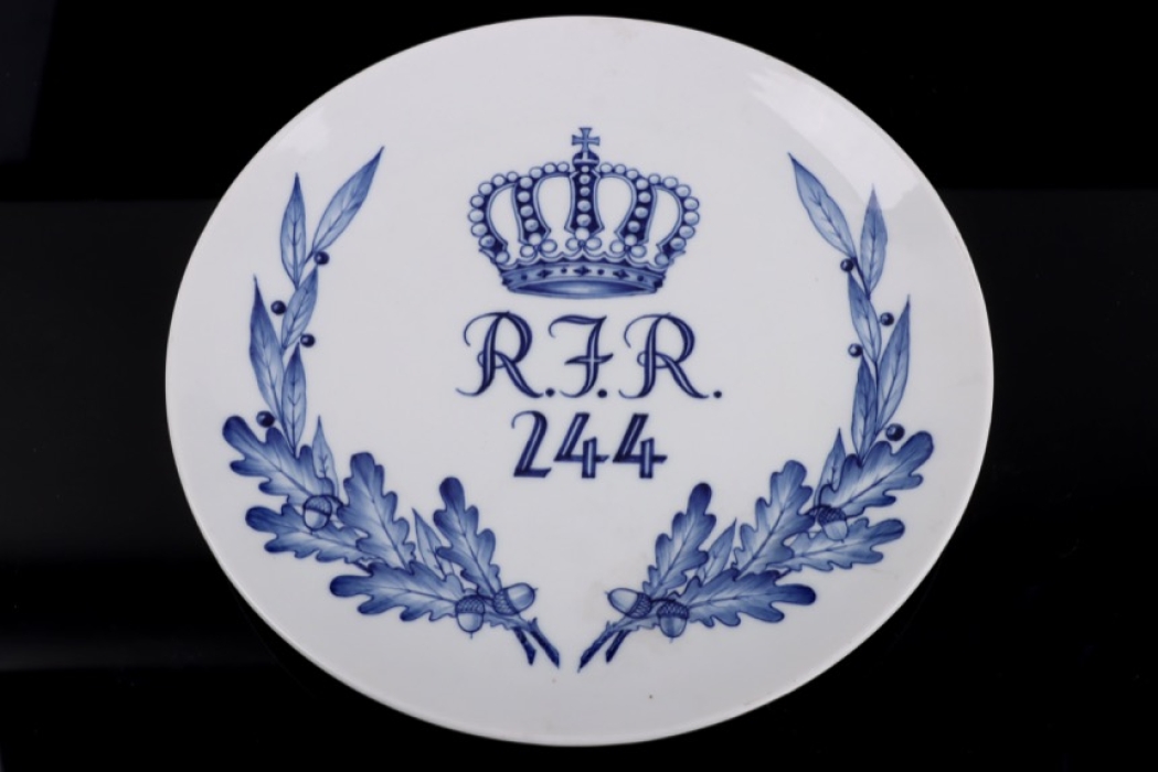 Meissen porcelain regiment plate "Reserve Infantrie Regiment No 244"