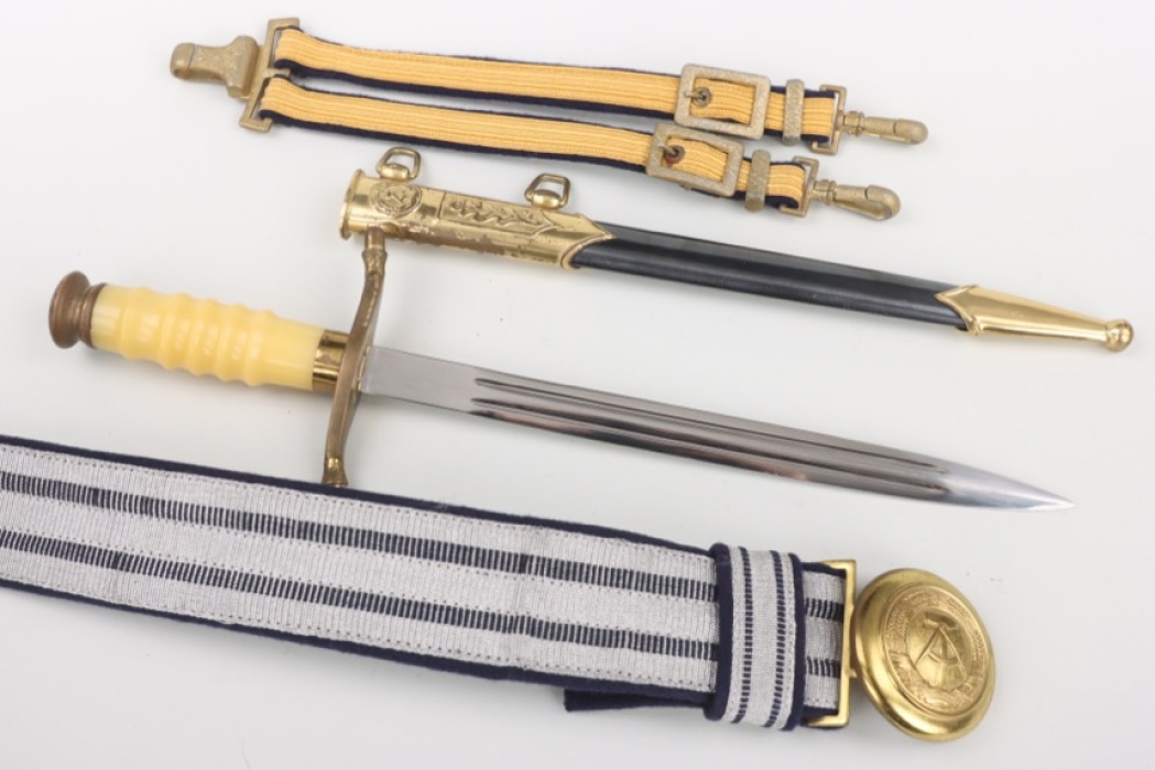 NVA-Volksmarine naval officer's dagger with hangers and dress belt
