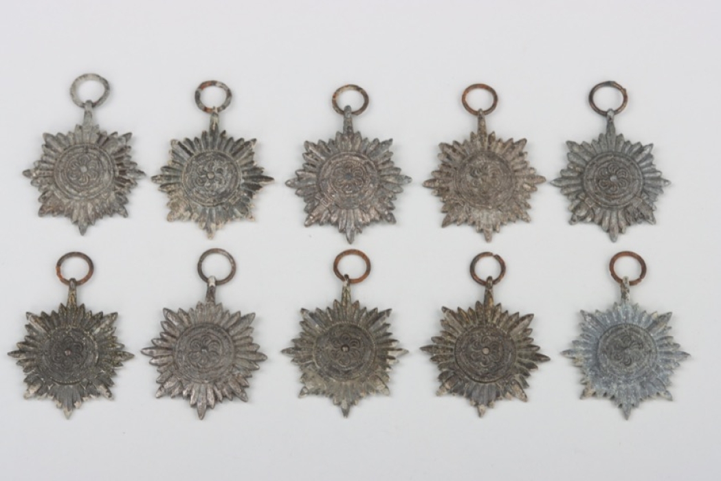 10 x Ostvolk Decoration for Bravery on the Eastern Front, 2nd Class in Silver with Swords