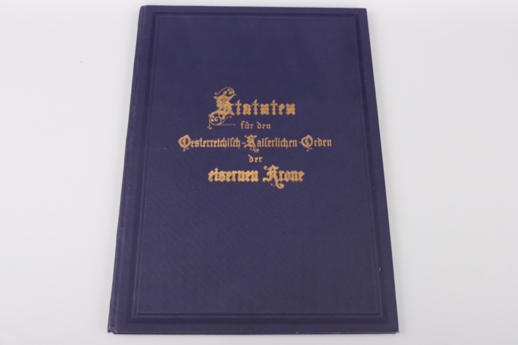 Book "Statuten für den österreichisch-kaiserlichen Orden der eisernen Krone"