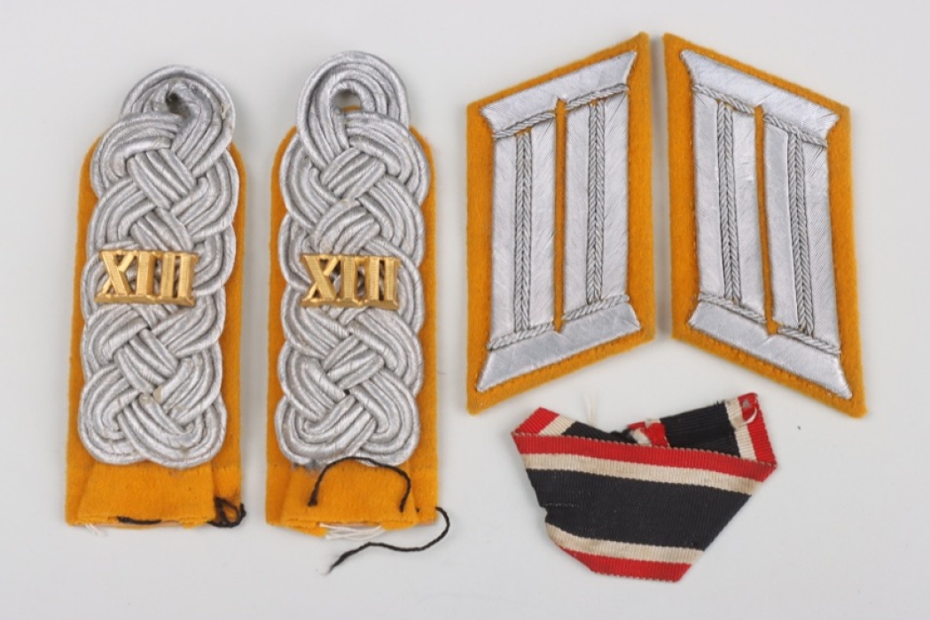 Wehrkreis-Remonteschule "XIII" shoulder boards and collar tabs for a Major